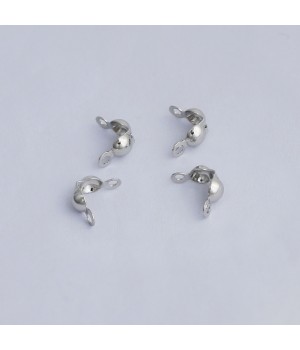 Tapanudos 3mm 2 anillas baño de platino, 20 piezas
