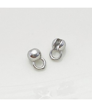 Brass Bead Tips 3.5mm 1 piece, platinum plated