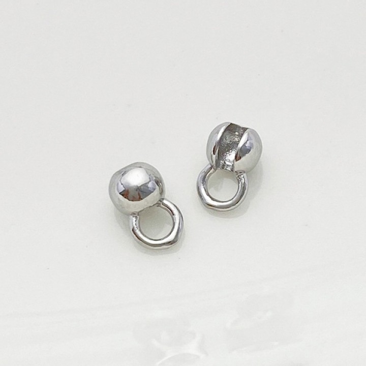 Terminales 3.5mm para hilo de acero o cadena bola 1 pieza, baño de rodio