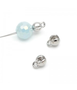 Terminales 5mm para hilo de acero o cadena bola 1 pieza, baño de rodio