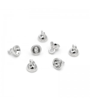 End Cap 4.5mm with Ring & 2 holes(for decorating the ends of the jewelry), platinum plated