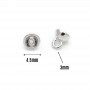 End Cap 4.5mm with Ring & 2 holes(for decorating the ends of the jewelry), platinum plated