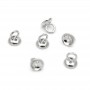 End Cap 6mm with Ring & 2 holes(for decorating the ends of the jewelry), platinum plated