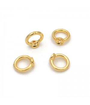 End Cap with Ring 7mm & 2 holes(for decorating the ends of the jewelry), 14K gold plated