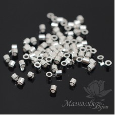 Tube crimps 2mm silver color, 1 gram