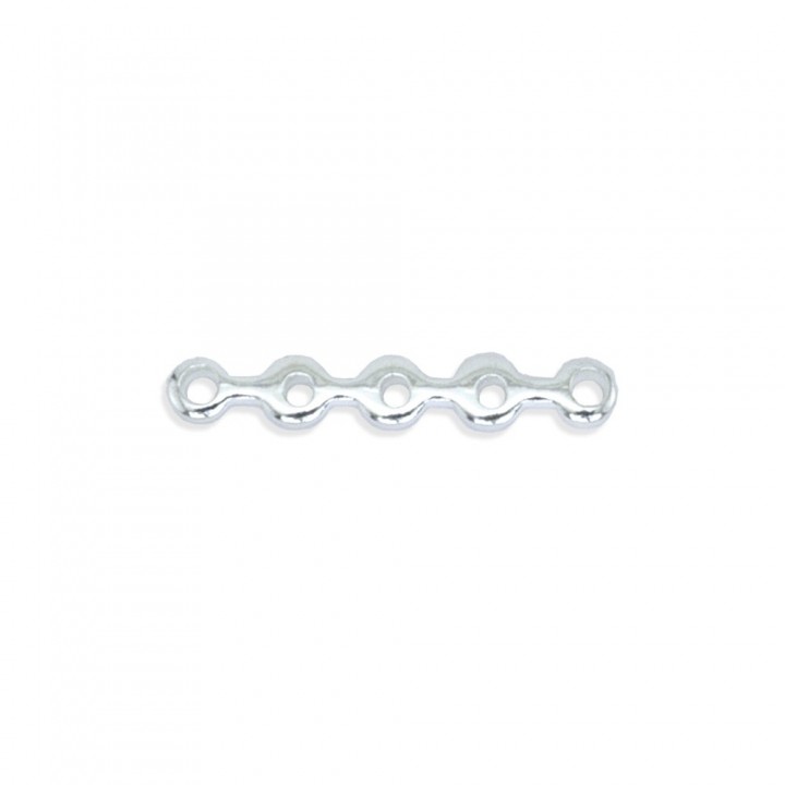 Разделитель(коннектор) 15мм 5 отверстий светлое серебро Beadalon, 10 штук