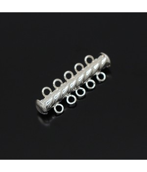Fluted clasp 5-strand 32mm silver plate  