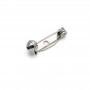 Brooch with rectangular base 20mm(Japan), rhodium plated