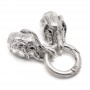 End clasp Elephants, antique silver