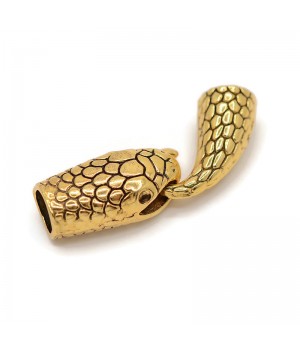Застежка-концевик Змея с хвостом 7мм, золото
