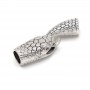End clasp Snake with tail 7mm, silver