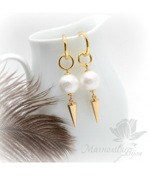 Earrings "Deco", 18k gold plated
