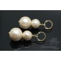 Earrings with cotton pearls, 14k gold plated