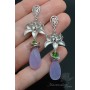 Earrings with chalcedony "Mysterious pond", rhodium plated