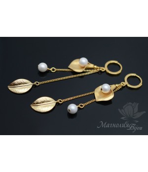 Earrings "Spring", 14 carat gold plated