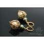 Pendientes "Linternas №1" con perlas de algodón, baño de oro 14K