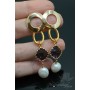 Earrings "Lila" with white pearls, 14K gold plated
