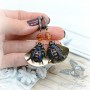 Earrings with wasps, cubic zirkonia inlay