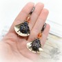 Earrings with wasps, cubic zirkonia inlay
