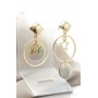Earrings with mother-of-pearl and stars, 14K gold plated