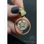 Earrings with mother-of-pearl and stars, 14K gold plated