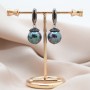 Earrings with large pearls Mallorca Black peacock, black