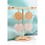 Earrings with rose quartz, gold plated