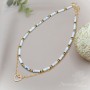 Set of chokers with howlite, 16k gold plated
