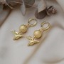 Hummingbird earrings, 18K gold plated