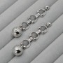 Chain earrings with balls 12mm, rhodium plated