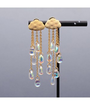 Серьги Тучки, позолота 16К