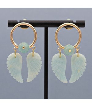 Серьги Ангелы, позолота 18К