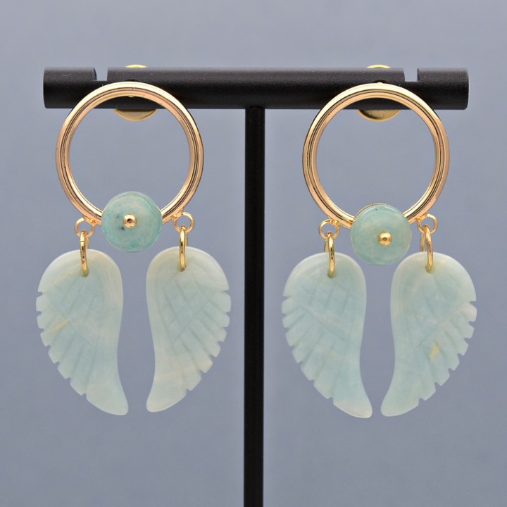 Серьги Ангелы, позолота 18К