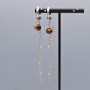 Stainless Still Sun Earrings with Tiger Eye, 1 pair