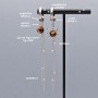 Stainless Still Sun Earrings with Tiger Eye, 1 pair