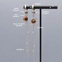 Stainless Still Sun Earrings with Tiger Eye, 1 pair