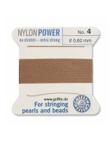 Нить с иглой NylonPower(GRIFFIN) 0.60мм(№4), бежевая