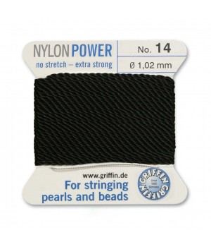 Hilo NylonPower(GRIFFIN) 1.02mm(№14) con aguja, negro