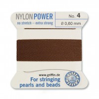 Hilo NylonPower(GRIFFIN) 0.60mm(№4) con aguja, marrón