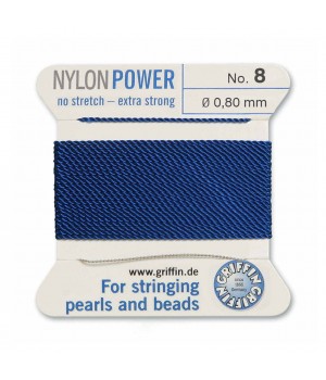 Griffin Nylon Bead Cord Size 8 (0.80mm) 2m, dark blue color