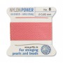 Griffin Nylon Bead Cord Size 8 (0.80mm) 2m, dark pink color