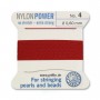 Griffin Nylon Bead Cord Size 4 (0.60mm) 2m, garnet color