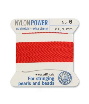 Hilo NylonPower(GRIFFIN) 0.70mm(№6) con aguja, rojo