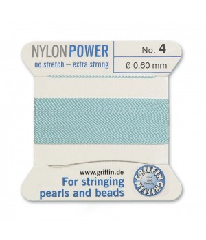 Griffin Nylon Bead Cord Size 4 (0.60mm) 2m, turquoise color