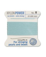 Нить с иглой NylonPower(GRIFFIN) 0.80мм(№8), бирюзовая