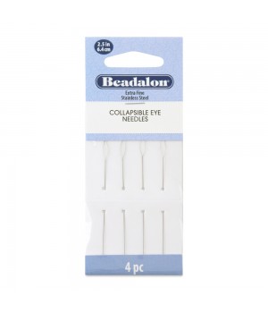Иглы со складывающимся ушком для нанизывания Beadalon 64:0.24мм(упаковка 4 штуки)