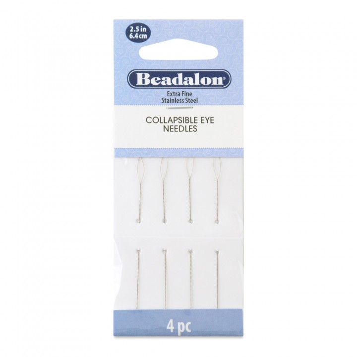 Иглы со складывающимся ушком для нанизывания Beadalon 64:0.24мм(упаковка 4 штуки)