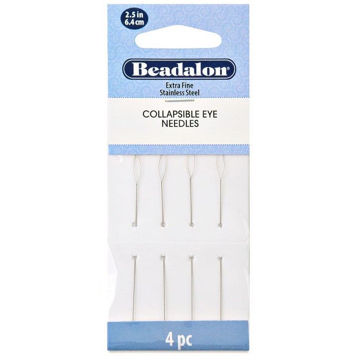 Иглы со складывающимся ушком для нанизывания Beadalon 64:0.24мм(упаковка 4 штуки)