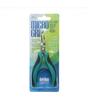 Bent chain nose pliers 12.7cm Micro Grip, stainless steel