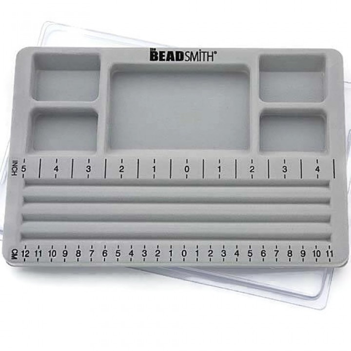 Mini Bead Board for making jewelry 27:19cm with lid, color gray